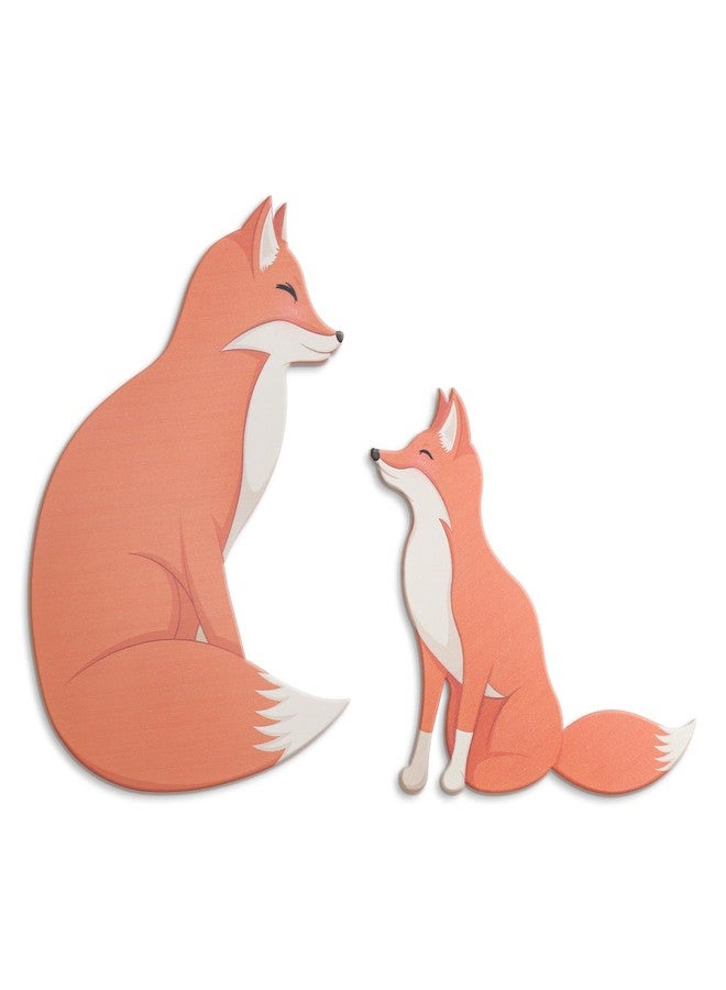 KOYILTD Cute Fox Decor Wooden Door Frame Decoration Fox Door Corner Sculpture for Living Room Bedroom Office Woodland Nursery Decor Gift for Wild Animal Lovers (Happy) - Image 1
